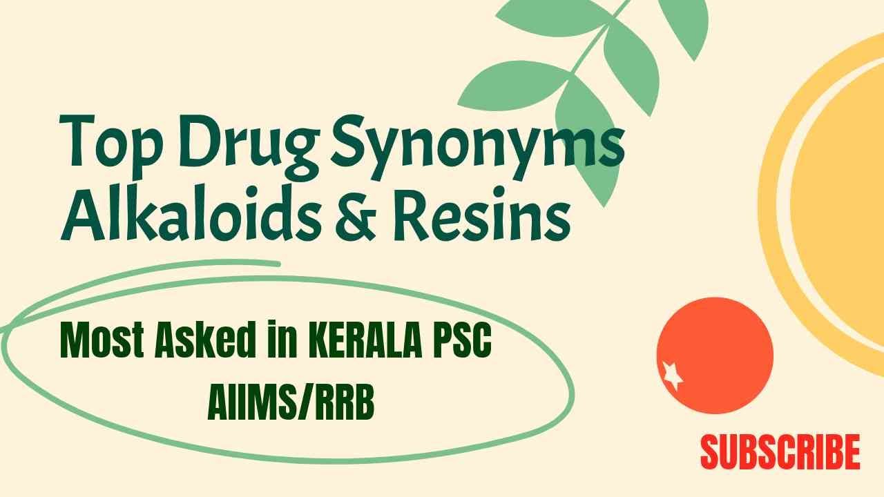 Pharmacognosy High-Yield Synonyms: Alkaloids & Resins | PYQ Based Review