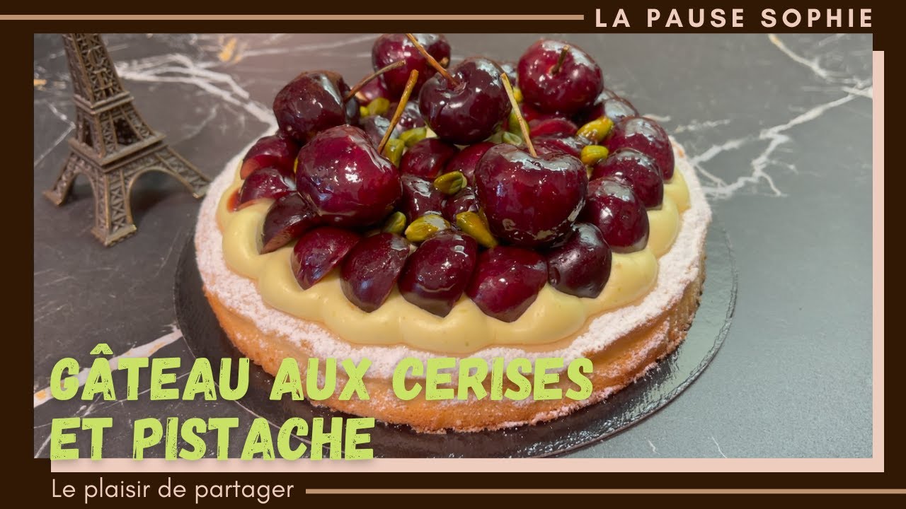Gâteau aux cerises et pistache