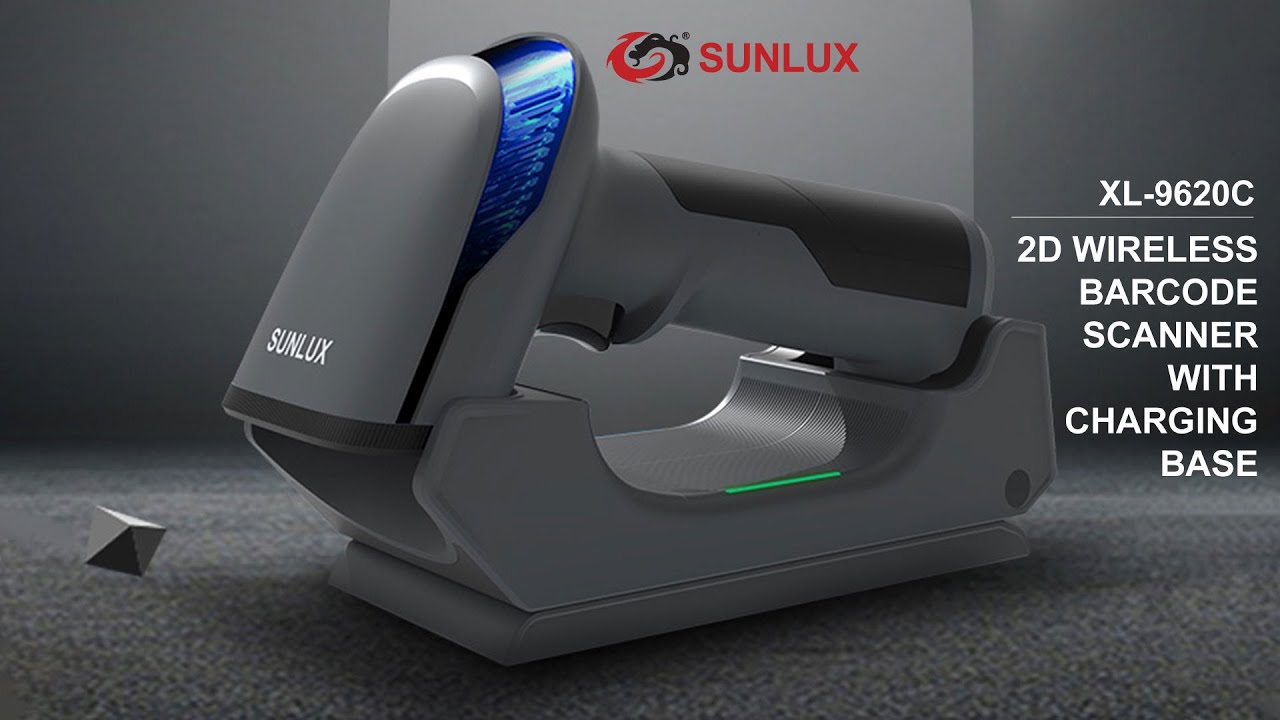SUNLUX XL-9620C 2D Wireless Barcode Scanner with Charging Base