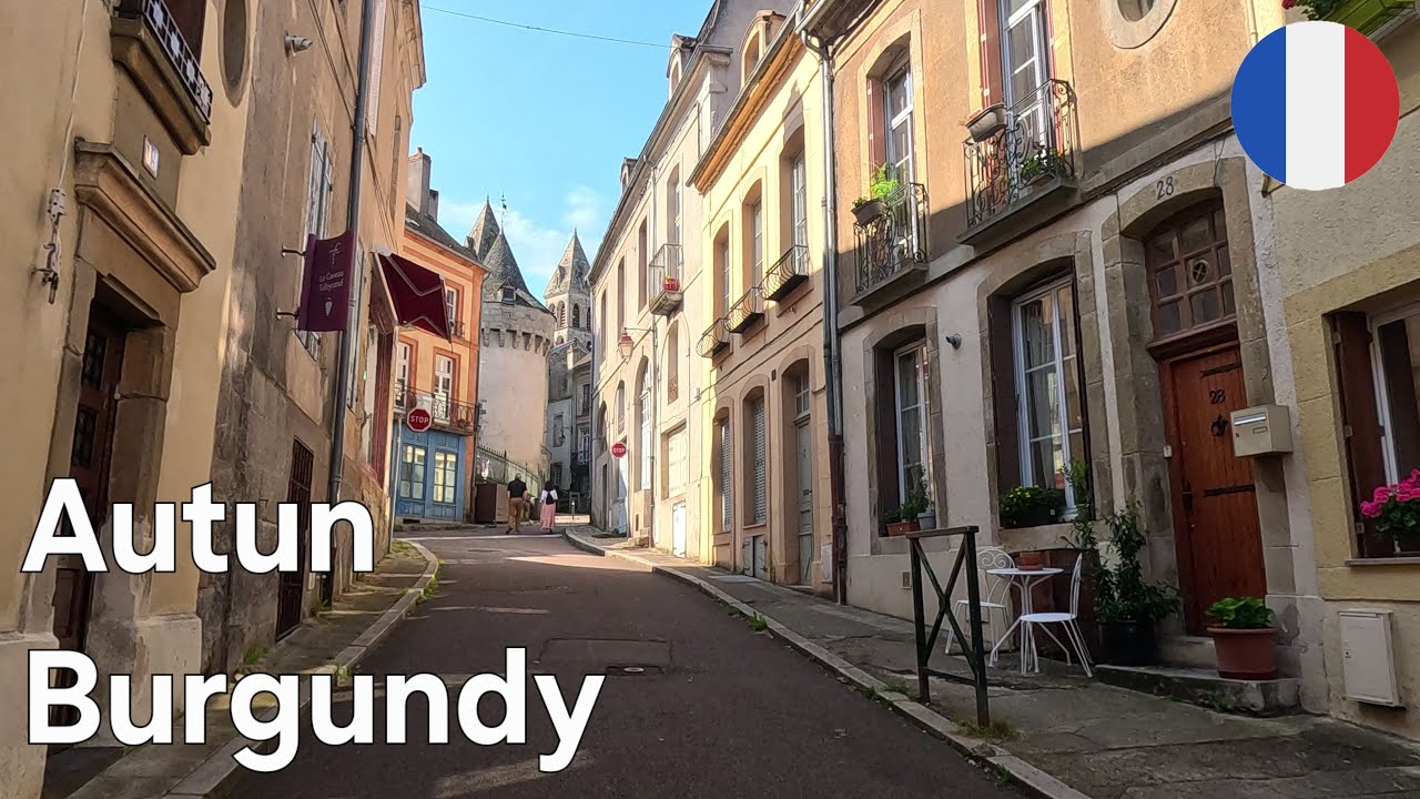 Autun, medieval French town in Burgundy with cathedral and several brocante shops