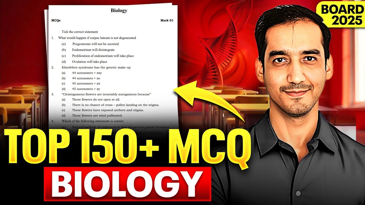 150+ MCQ | Class 12 Biology | CBSE Board | 2026
