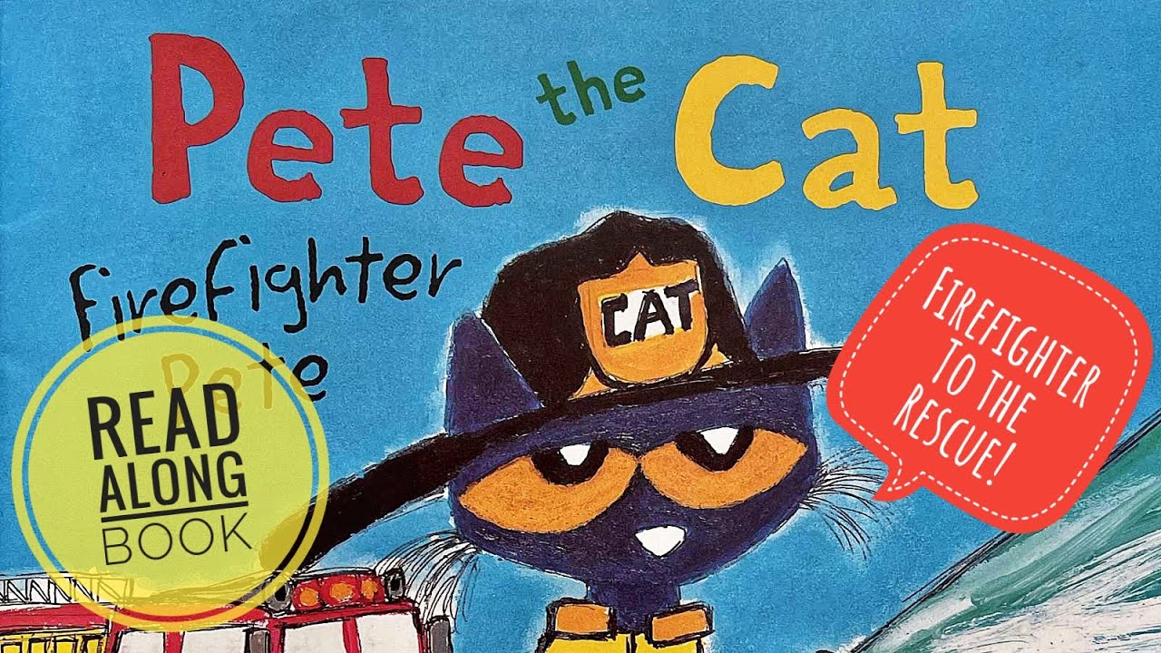 🚒💦🔥 Pete the Cat Firefighter Pete | GoKidz | Read Along Book | Firefighter Book