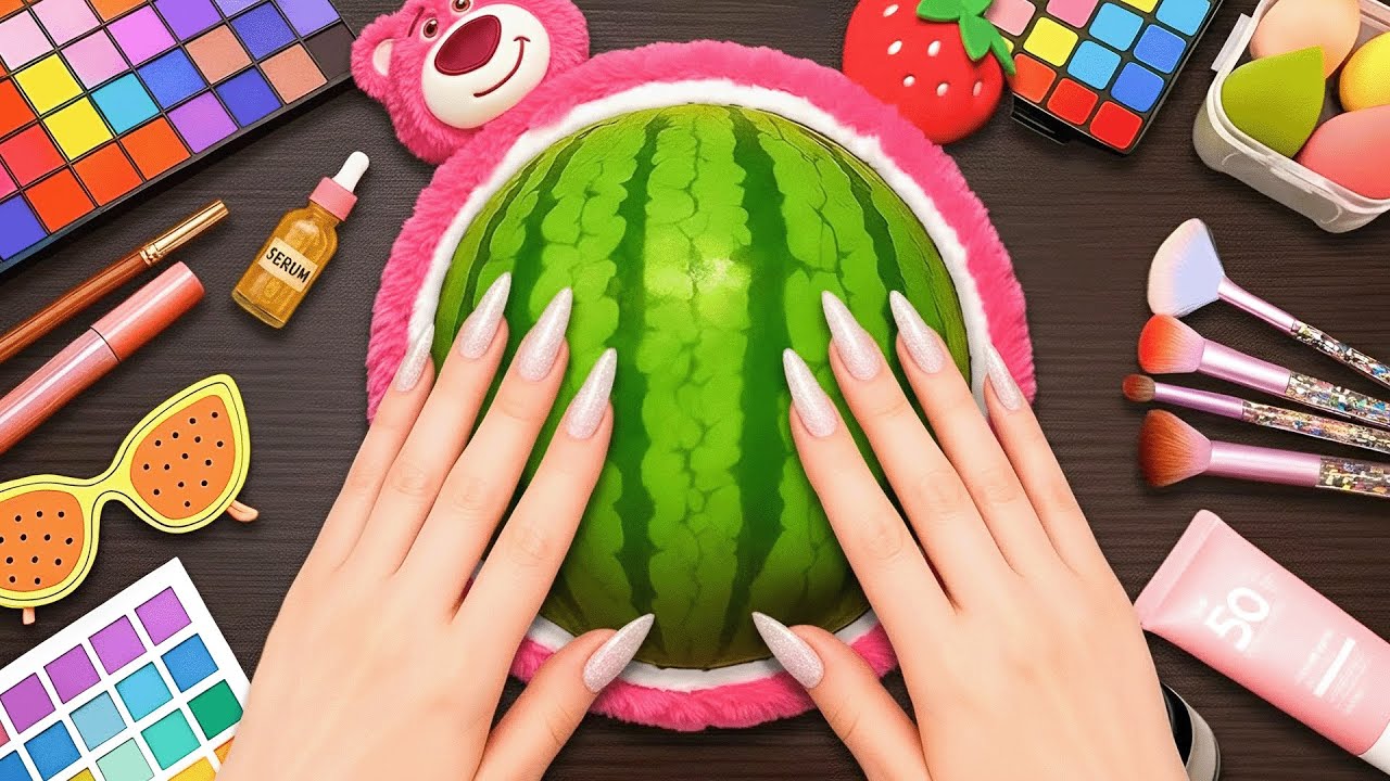 ASMR Makeup on Watermelon (No Talking)