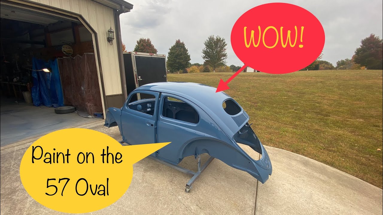 The 1957 VW Oval finally has paint after years! Por fin pintura en el 1957