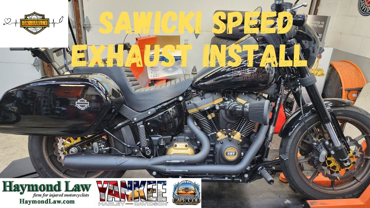 Новый выхлоп для Spaceball. Длинный Sawicki Speed. @sawickispeed #harley #harleydavidson #softail