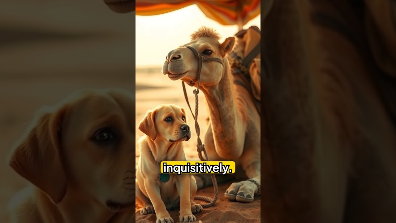 Desert rescue camel saves lost Labrador retriever