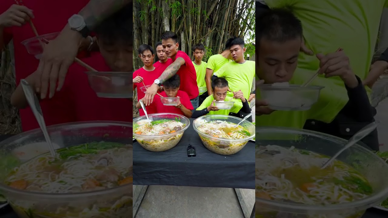 Hưng vlog official | Tr&ograve; Chơi Thi Ăn Thau B&uacute;n B&ograve; Huế Khổng Lồ Nhanh Nhất Cười To&aacute;c Mồm