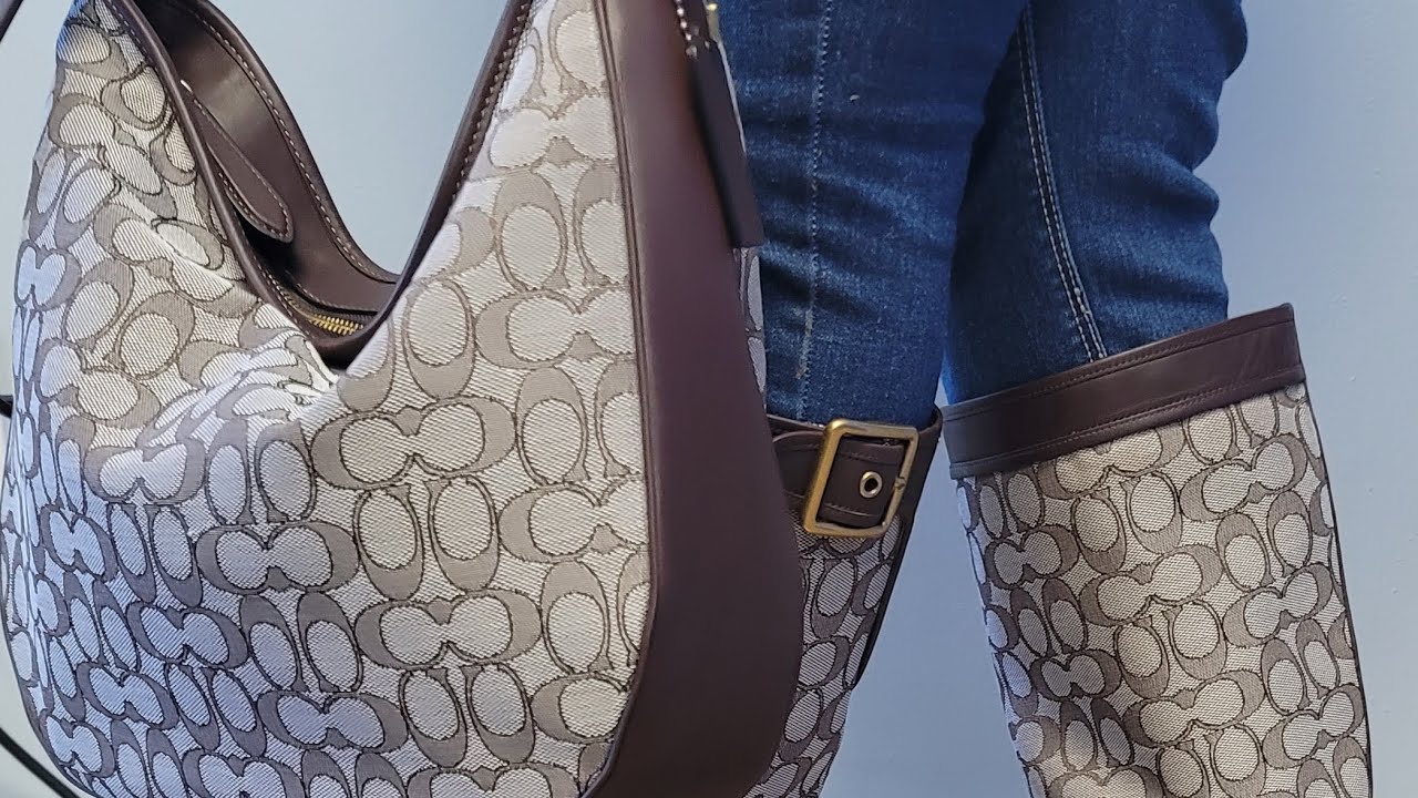 Last Wimb 2023• Coach Soft Tabby Hobo In Signature Jacquard in Oak Maple 🤎🩶🤎#coach #handbags