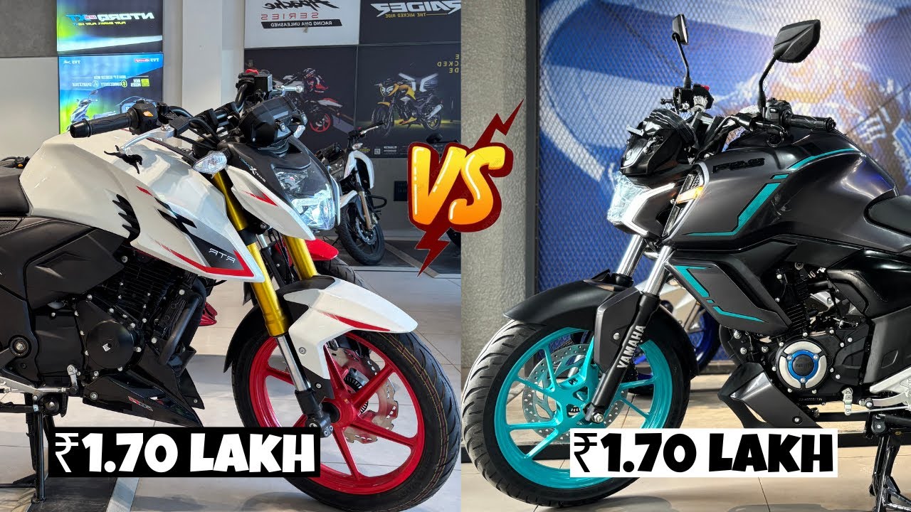 2025 Yamaha FZS V4 Hybrid Vs TVS Apache RTR 160 4V Comparison 🥳 | Autotechinfo