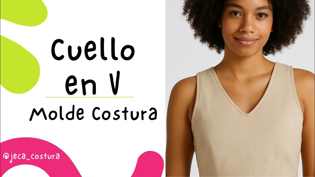 HACER molde Costura CUELLO V facil