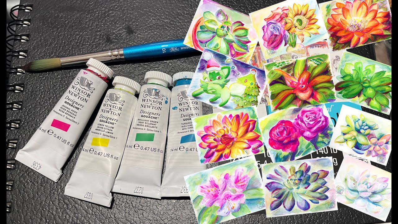 Back to Gouache Painting! 12 Small Pieces in Dec '25