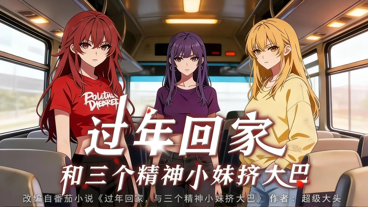 💥💥💥【FULL】《过年回家和三个精神小妹挤大巴》打工人白离错过返乡航班，被迫与三位个性鲜明的精神小妹同乘大巴，意外绑定女神投资系统!#最新漫劇全集 #漫劇 #熱門漫劇 #漫劇推薦 #AI #阿星推文