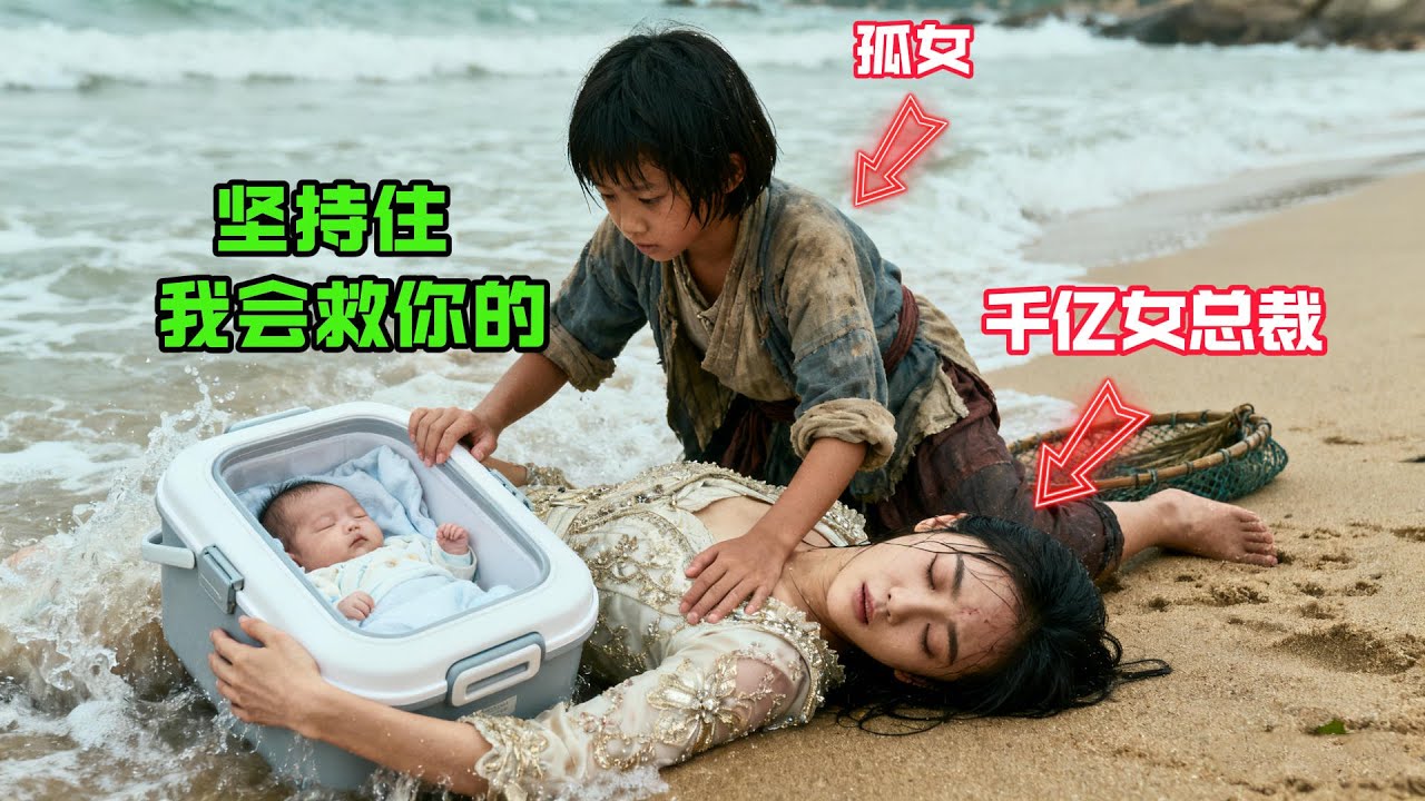 孤女海邊救起昏迷不醒的千億女總裁與她的孩子，平凡善舉改冩三人命運…#故事分享#感人故事#故事频道