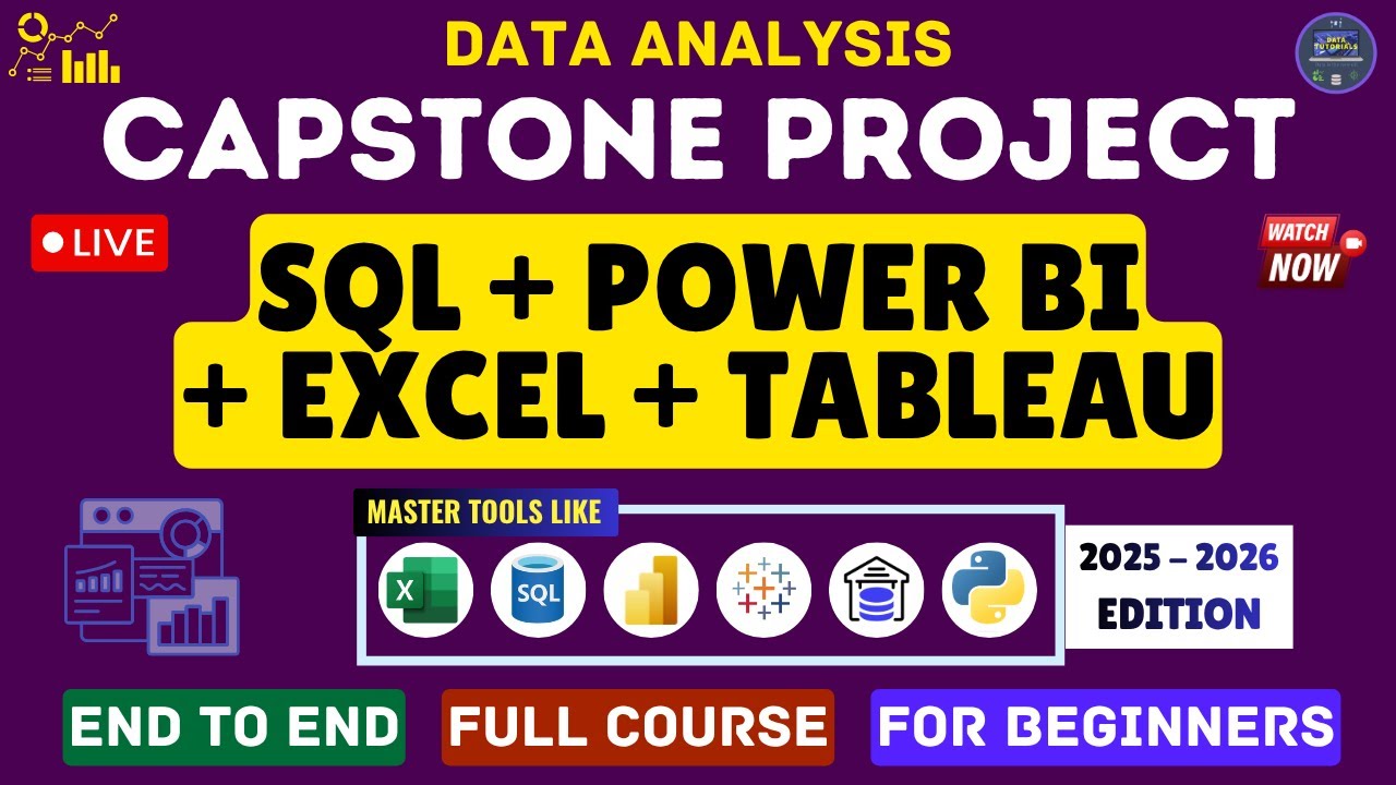 The ULTIMATE Data Analytics Capstone Project (2026) &mdash; Power BI + SQL + Excel + Tableau Masterclass