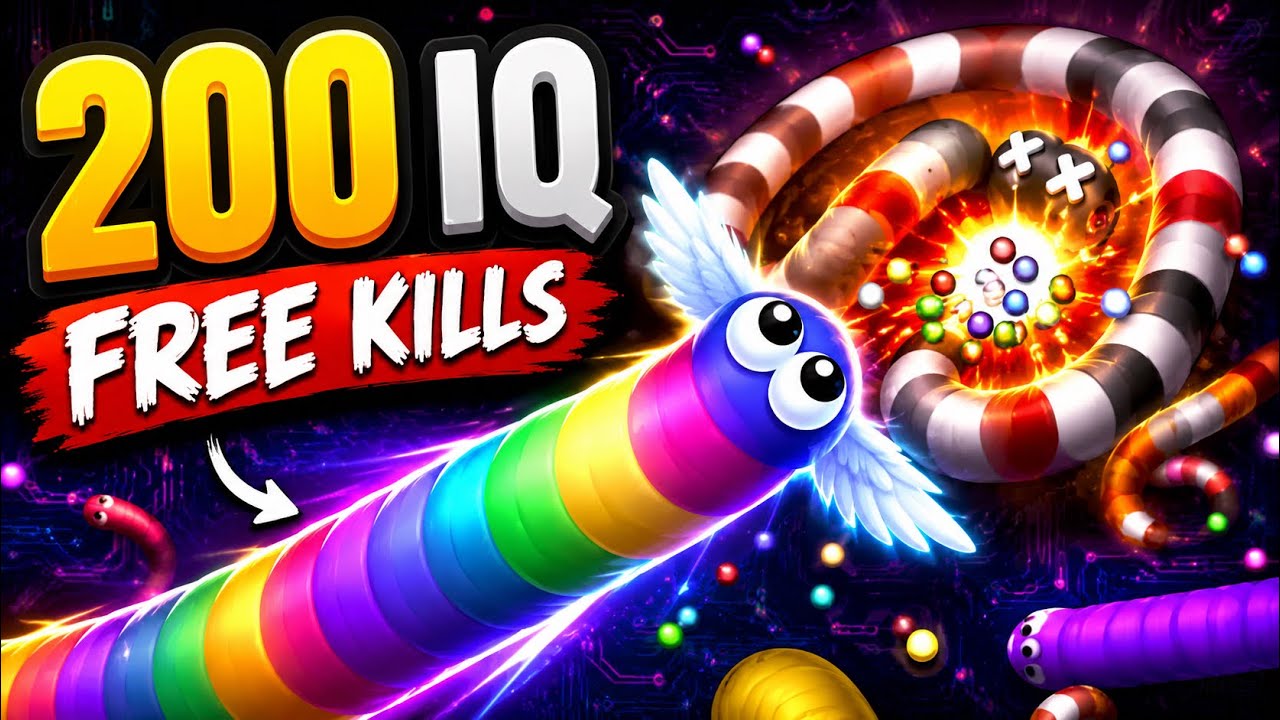 Slither.io Highlight Gameplay Solo | 200 IQ FREE Kills 