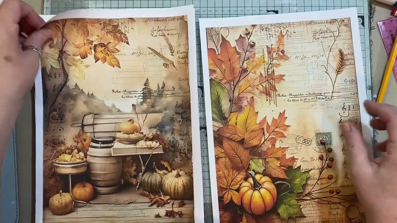 New Digital kit Autumn Leaves Background Journal Papers In My Shop