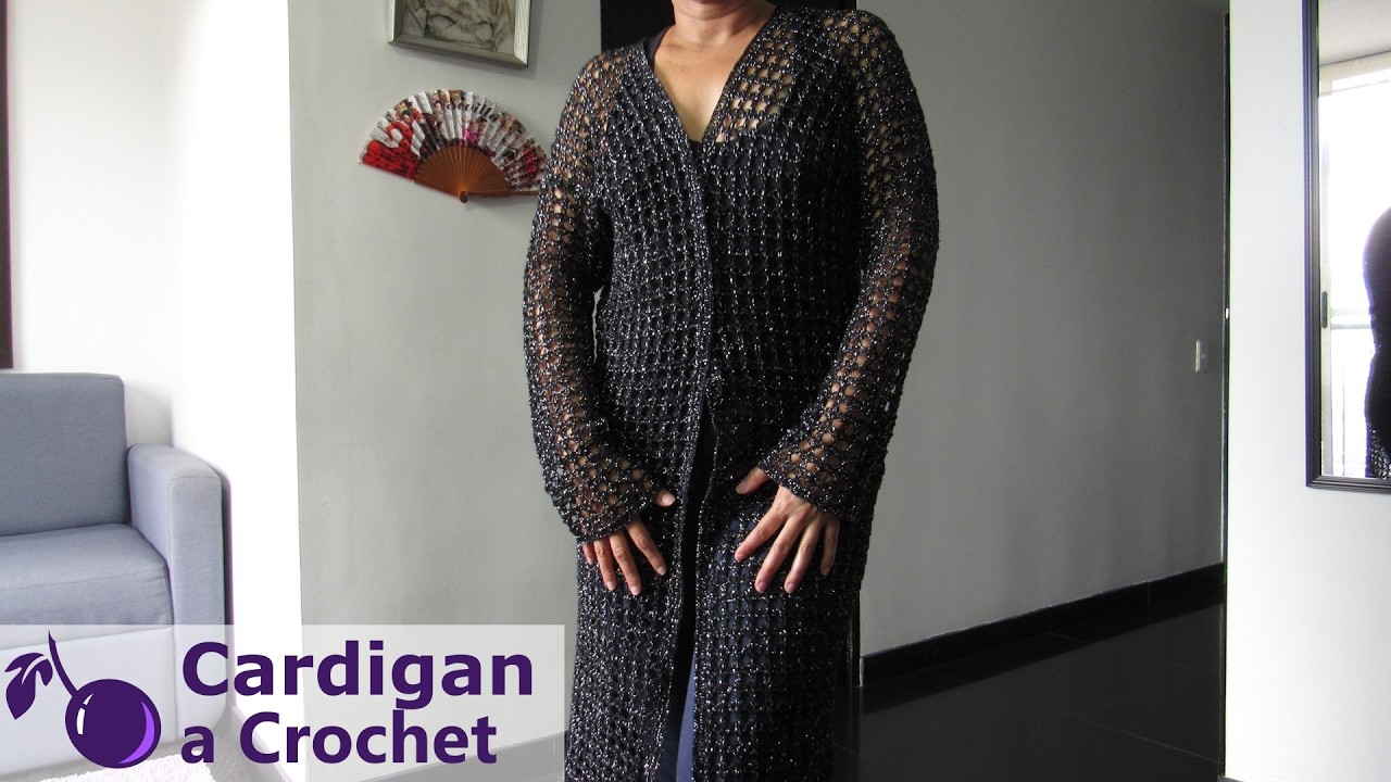 🧥CARDIGAN LARGO a CROCHET en PUNTO CALADO ¡Para un Look Elegante y Delicado! TUTORIAL paso a paso