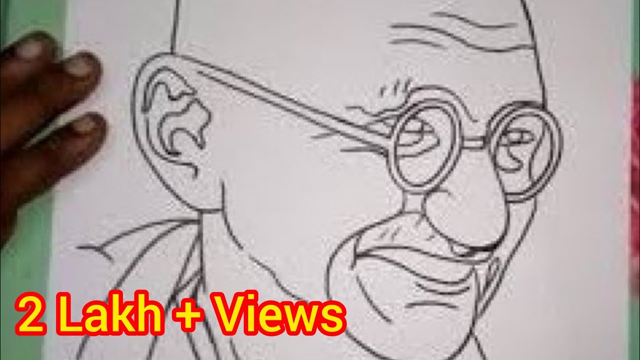 How to draw Mahatma Gandhi step by step ||  How to draw Gandhiji easily