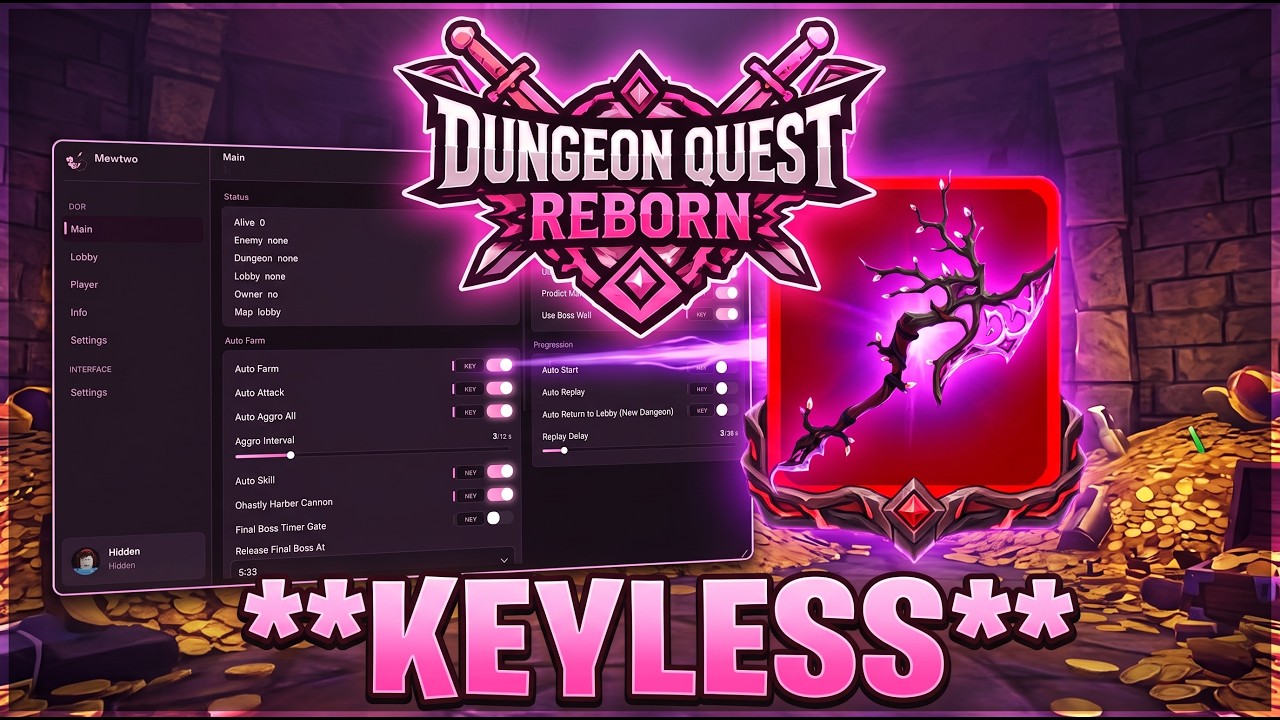 FREE KEYLESS DUNGEONS QUEST REBORN SCRIPT -  FULLY AUTO