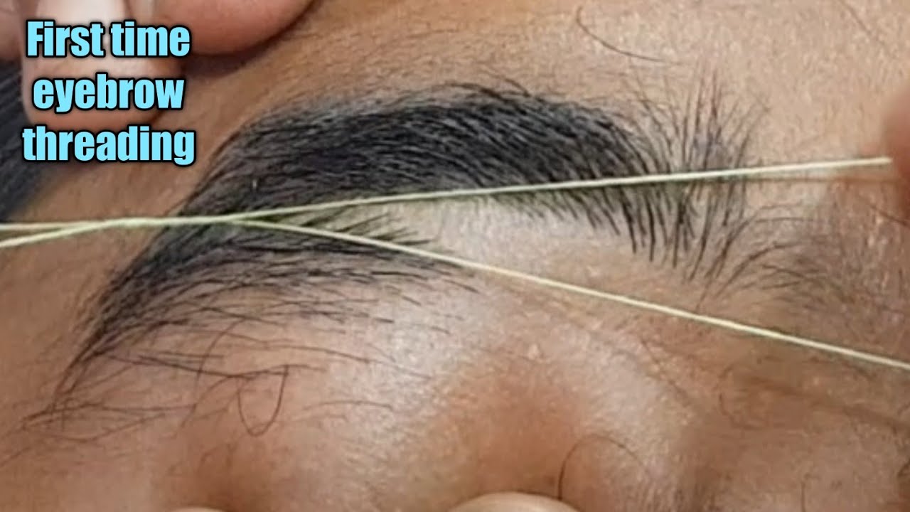First time eyebrow threading tutorial/thick to thin eyebrow threading/perfect eyebrow threading/tips