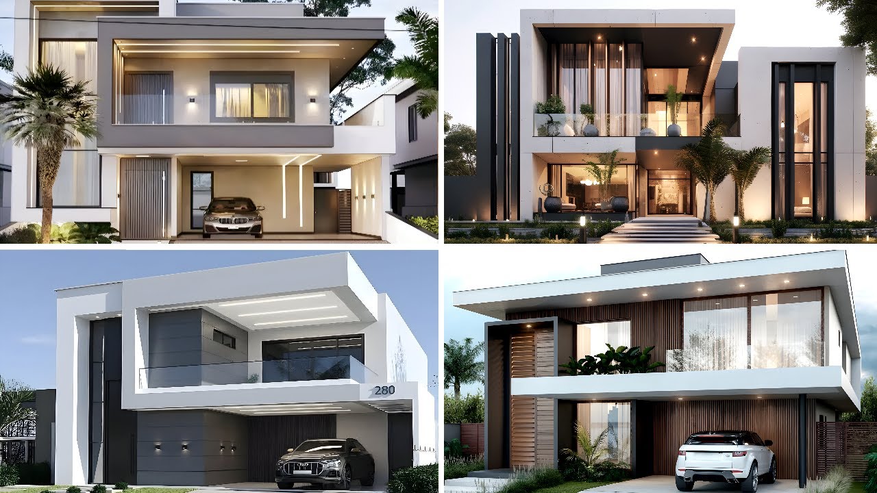 🏠IDEAS FACHADAS DE CASAS DE 2 PISOS - DISEÑOS DE FACHADAS MODERNAS 2026 - CASAS MODERNAS CON BALCON