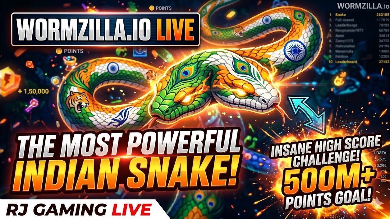 World Record Todna Hai! 🔥 Wormate.io Biggest Snake Challenge #wormate #live #shortsfeed