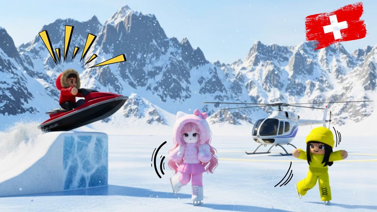 VLOG Bocil YUTA MIO & HARABI Family LIBURAN ke SWISS Naik Helicopter | A Day in My Life Roblox Indo