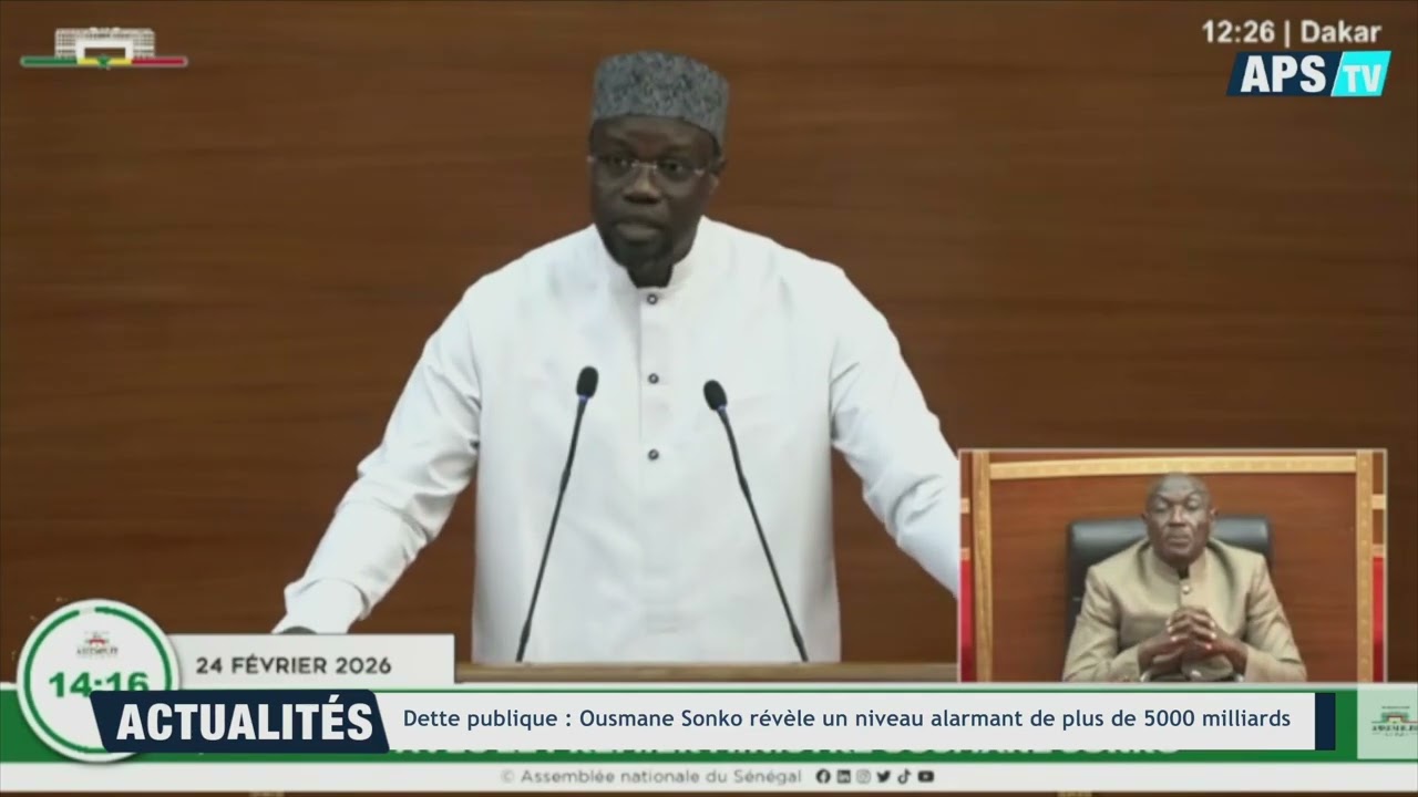 Le Premier ministre Ousmane Sonko alerte sur la dette du Sénégal, qui dépasse aujourd’hui les 5000 M