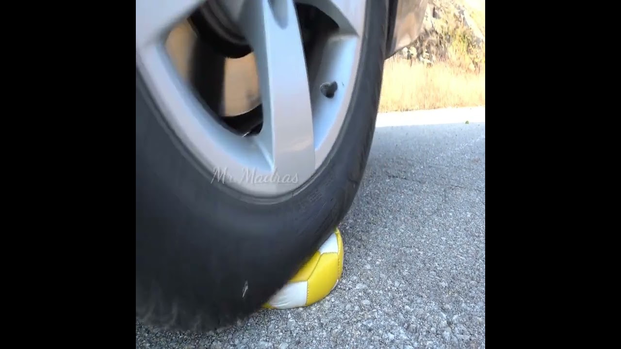 Experiment: Car vs FootBall | Crushing Crunch by Car with Real Sound | Mr.Madras