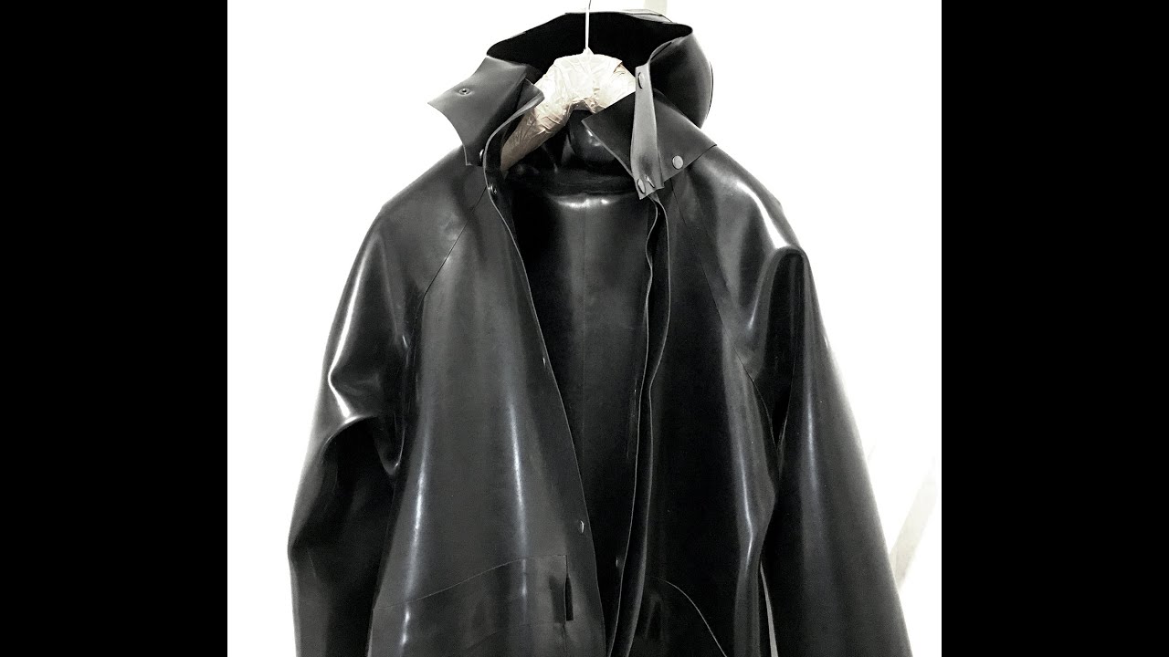 HEAVY RUBBER RAINCOAT 1mm 7kg EPDM (NPDM?) RUBBER UNLINED HOODED BLACK XL-XXL, RARE, ONE OF A KIND