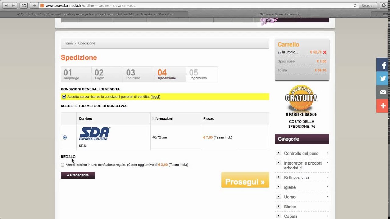 Tutorial acquisti su Bravafarmacia, farmacia on line