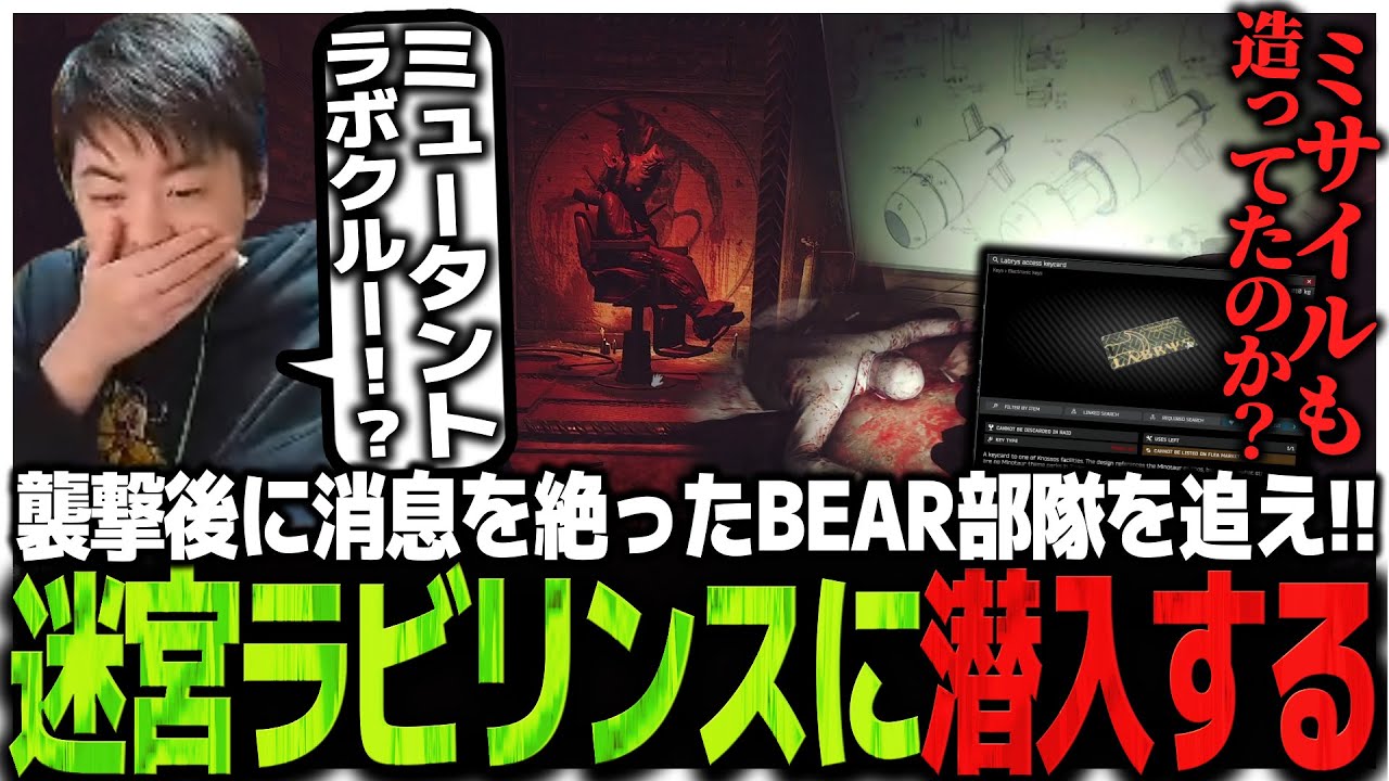 襲撃後に消息を絶ったBEAR部隊を追え!!旧LAB迷宮ラビリンスに潜入するSasatikk【EFT】