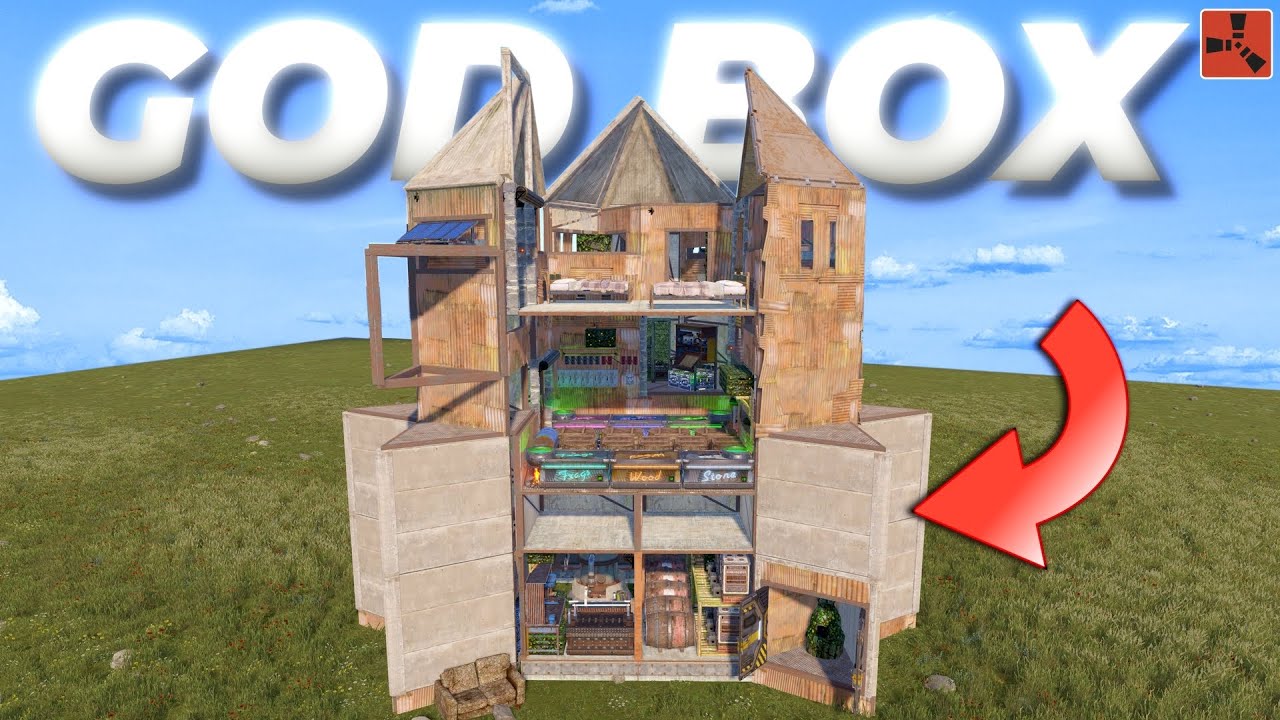 GODBOX | Integrally WALLSTACKED 2X2 Double Bunker Open Core Footprint & Variable Expansions | RUST