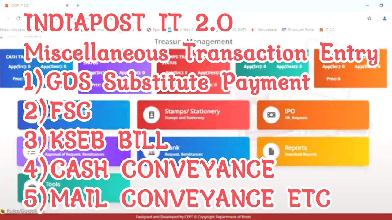 Indiapost IT 2.0 3201040501 GDS substitute outsider acquaintance roll payment Miscellaneous Transact