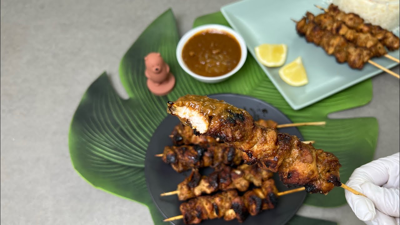 ساتي الدجاج الأسيوي بطريقة سهلة وبسيطة👌🏻indonesian sate