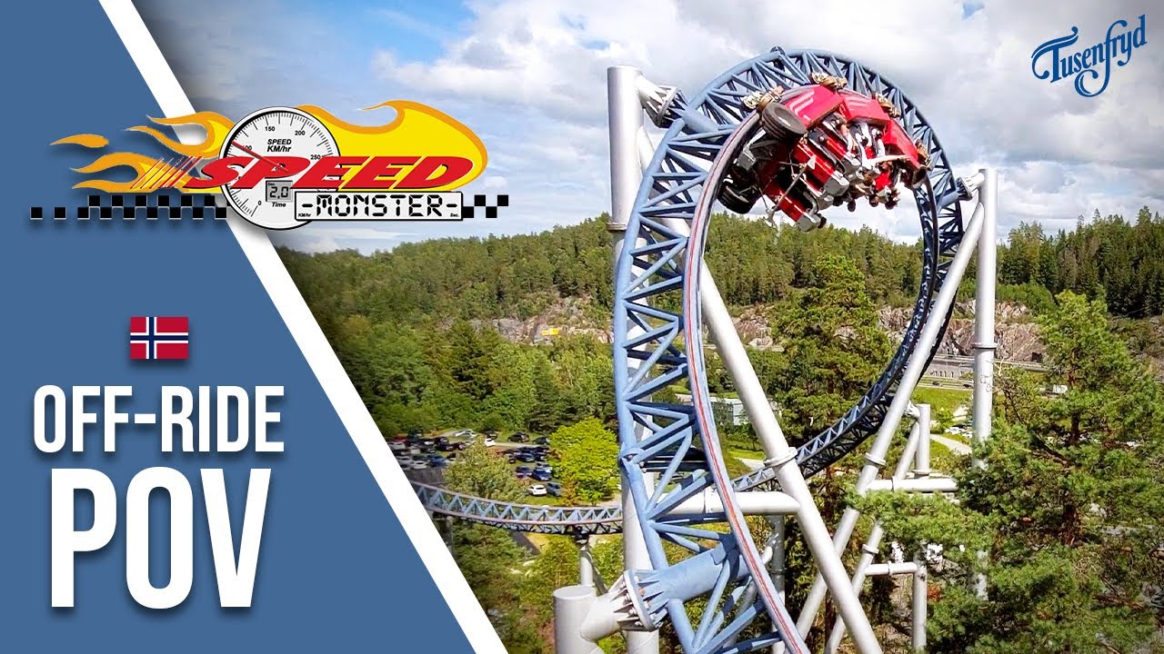 SpeedMonster | TusenFryd | Off-Ride POV 4k | Intamin Accelerator