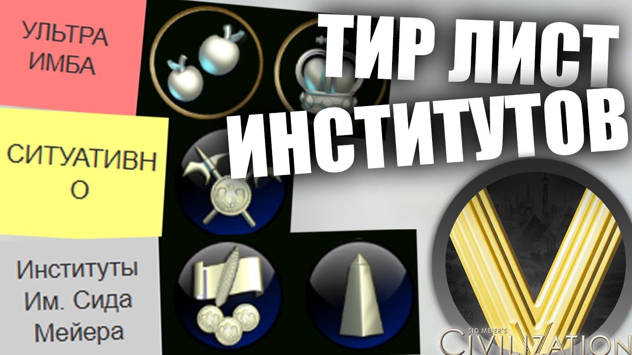 ТИР ЛИСТ ИНСТИТУТОВ В ЦИВЕ 5 | Civilization V