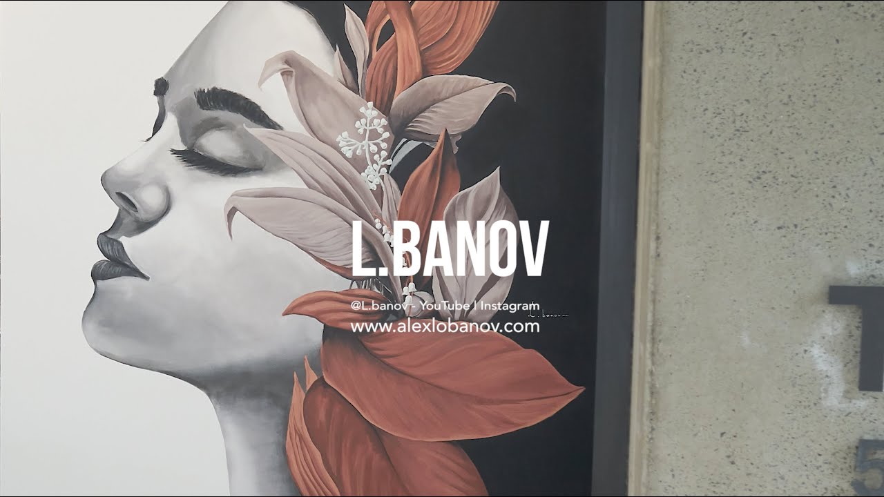 Art Mural Face Portrait / Flowers