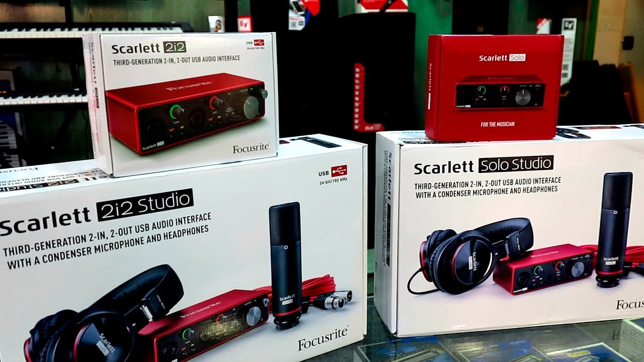 COMPARACIÓN INTERFACES DE AUDIO FOCUSRITE - SCARLETT 2i2, SCARLETT SOLO y STUDIO PACKS