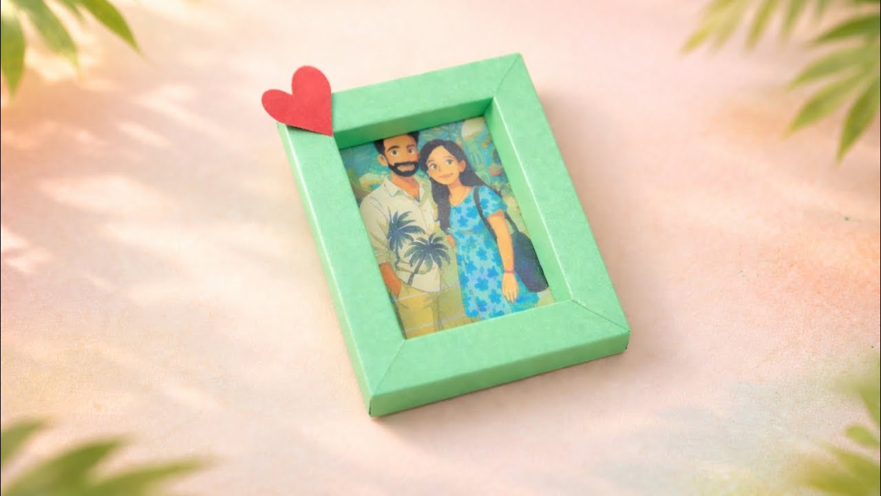 How to Make Handmade Paper Photo Frame 🖼️💚 | DIY Easy & Beautiful Handmade Photo Frame