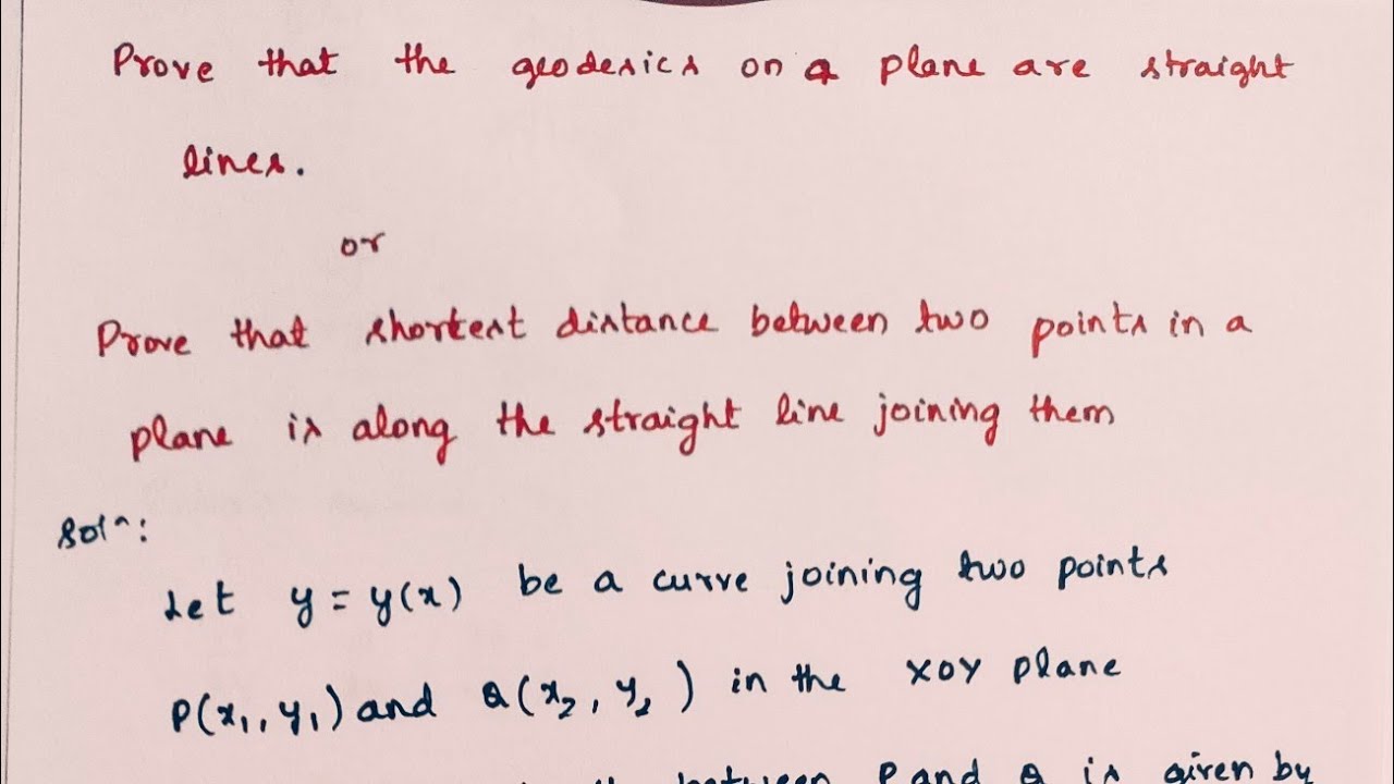 Calculus of Variation|Geodesics on plane is straight line|18mat31 Module 5(Jan./Feb.2023 Q.no-10b)