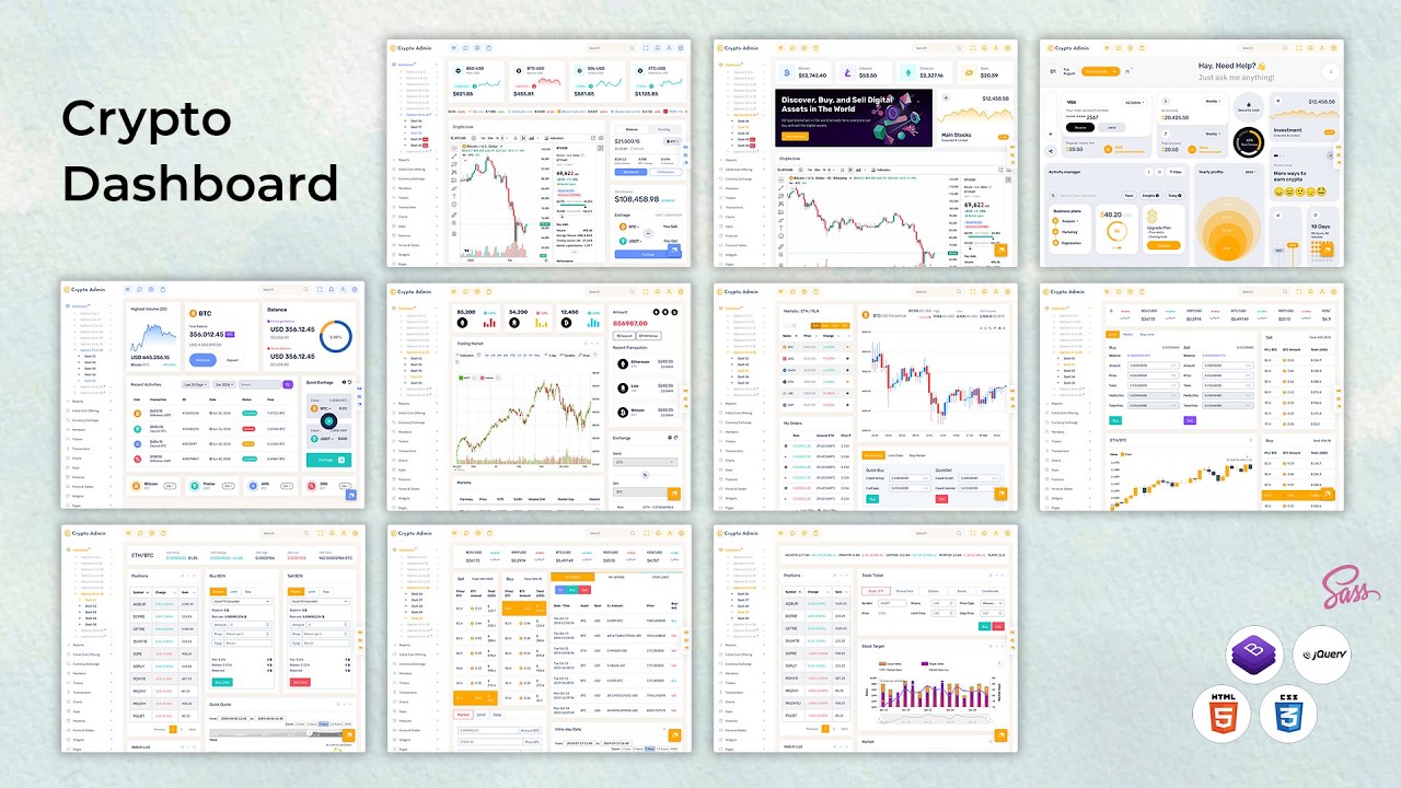 Cryptocurrency UI Dashboard Design for Live Market Data, Wallet Insights & Trading Control