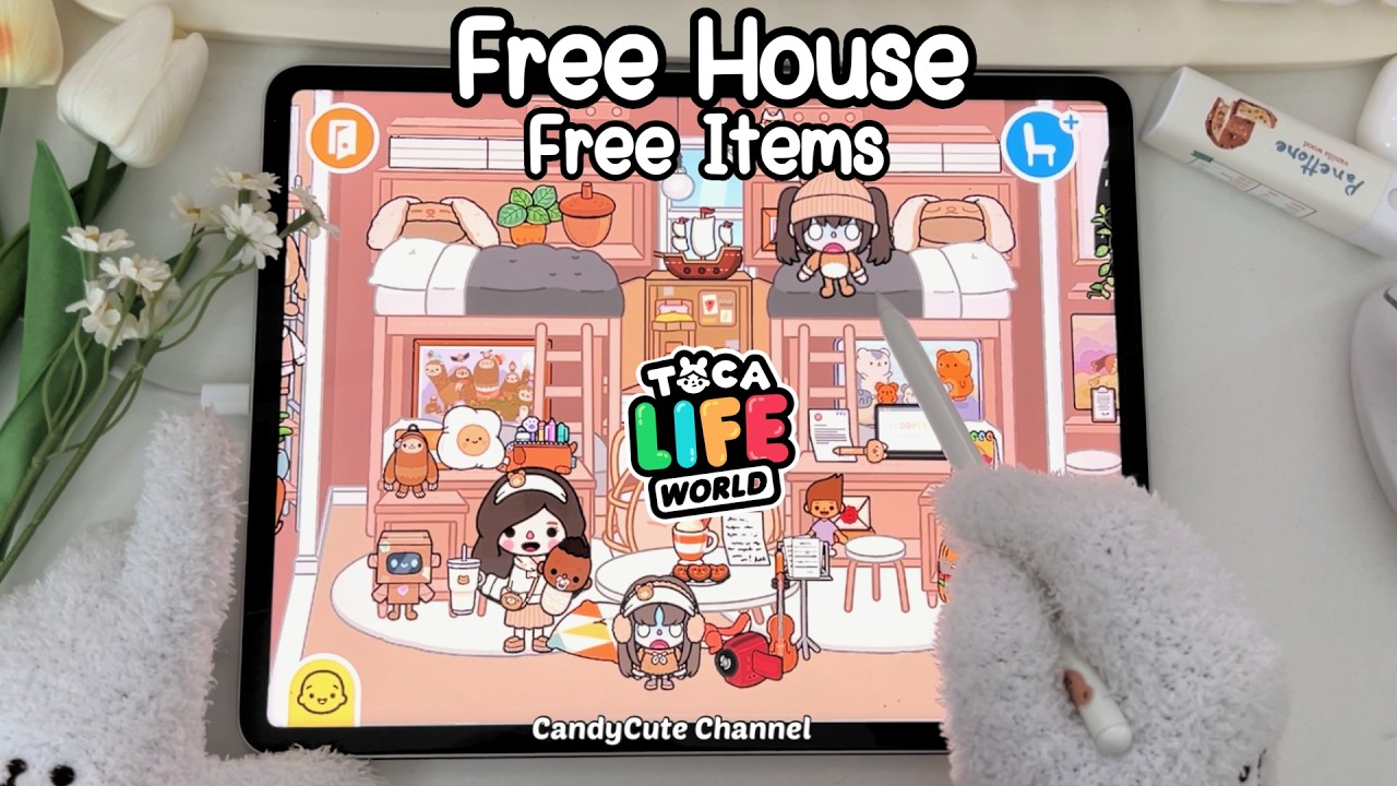 Free Aesthetic House Design 🏡🤎Free Items In Toca Boca | Toca Life World | iPad Pro