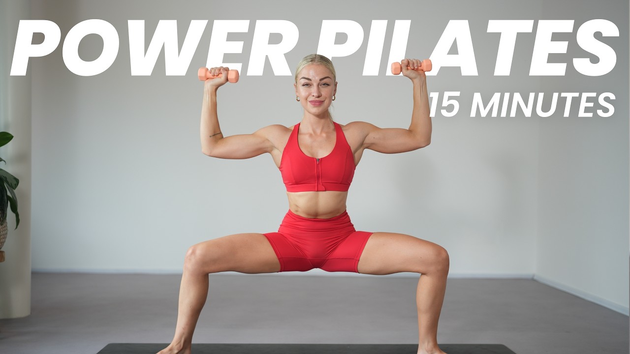 15 Min Full Body Power Pilates with Weights | Follow Along
