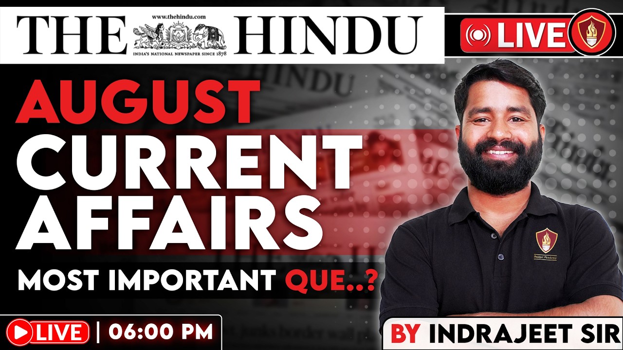 NDA 1 2026 | August 2025 Monthly Current Affairs | NDA Class | Indrajeet Sir