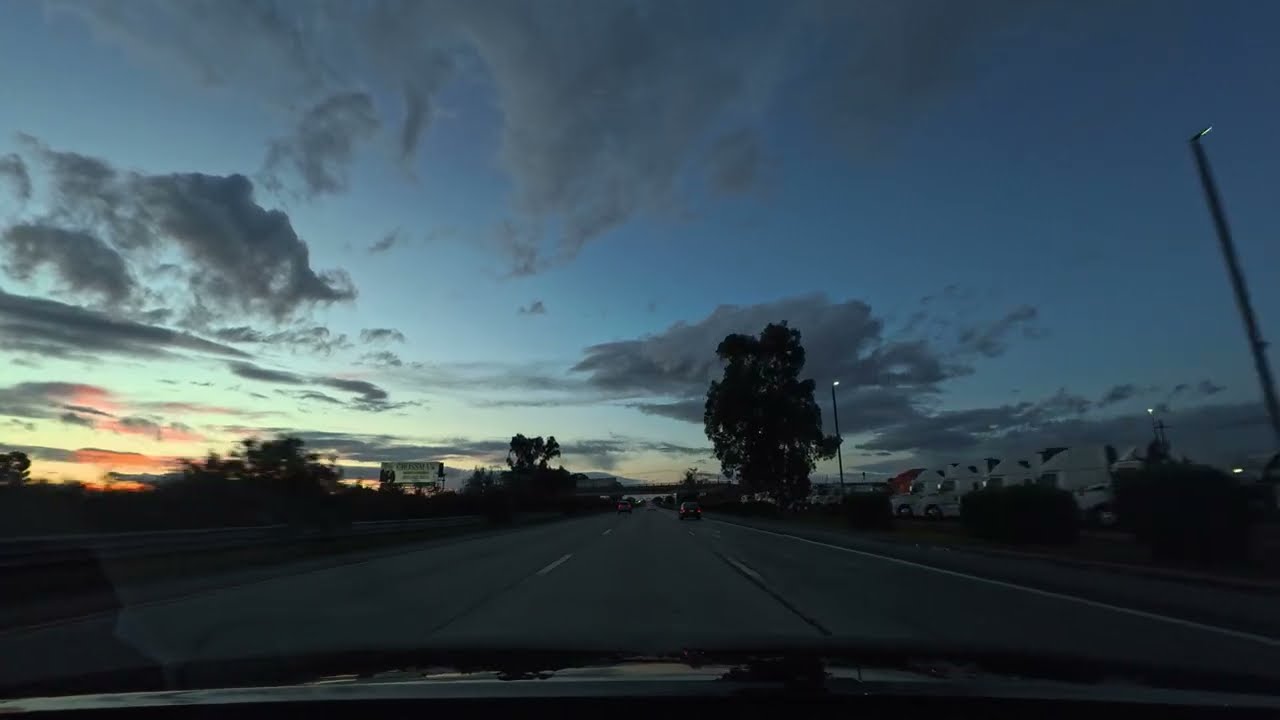 Fresno 4K UHD - Freeway 99 North Tour - Dusk