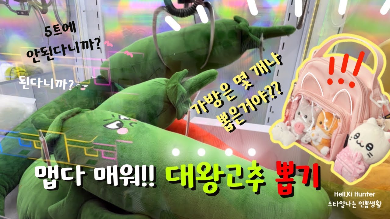 대왕뽑기 부터 가방뽑 까지 룰루랄라? [인형뽑기]#인형뽑기 #인형뽑기잘하는법 #대뽑 #헬키헌터 