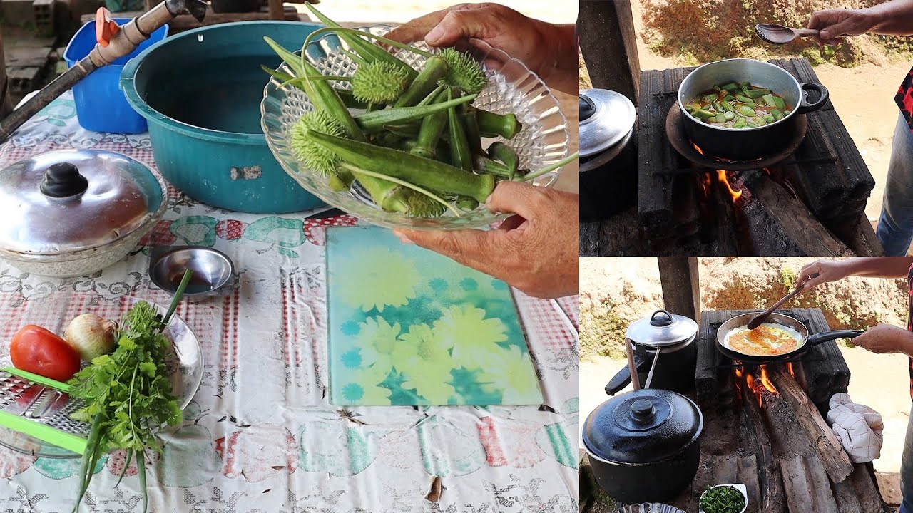 MAXIXE E QUIABO AO MOLHO DE GALINHA CAIPIRA + ARROZ REFOGADO