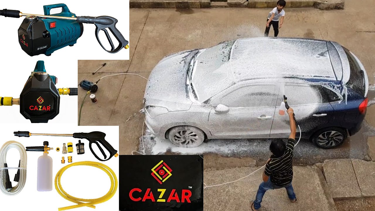 amazing performance with foam cannon cazar KS-CW140 2400 watt 130 Bar high pressure car washer