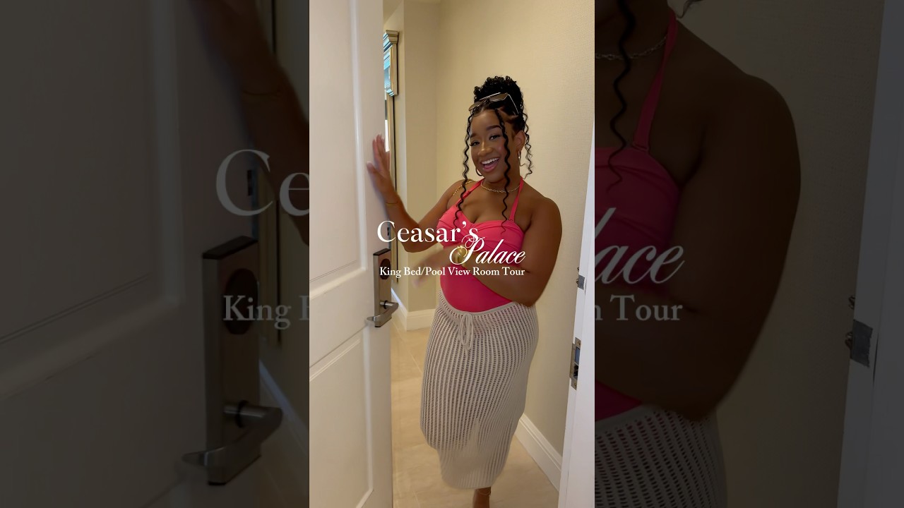Luxury Room Tour!! Inside Our Caesars Palace King Suite with Pool View🌴😍